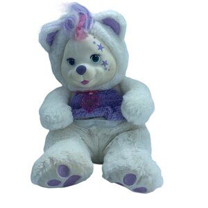 Bear Surprise Plush White Purple Stuffed Animal Toy 14" Polyester Fiber NO BABY